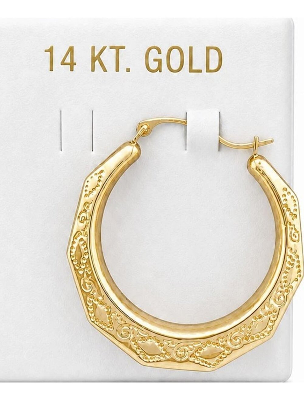 Hoop Single Earring Solid 14k Yellow Gold